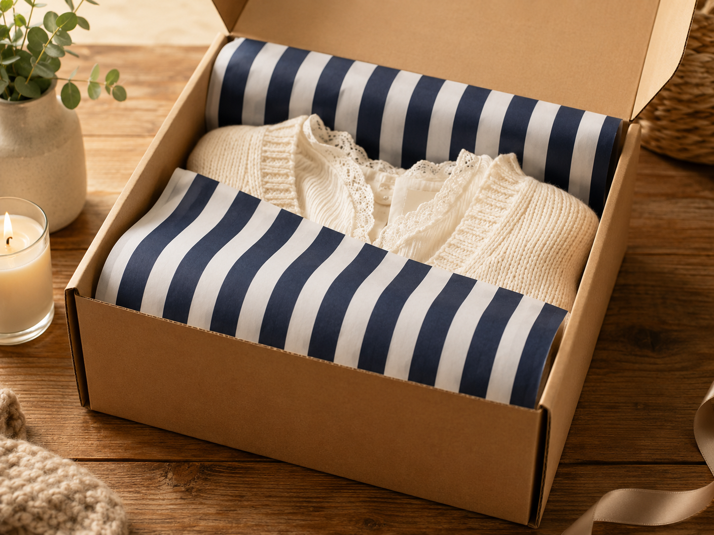 PAPEL SEDA Rayado Azul - Imagen 2