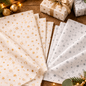 PAPEL SEDA Estrellas Doradas
